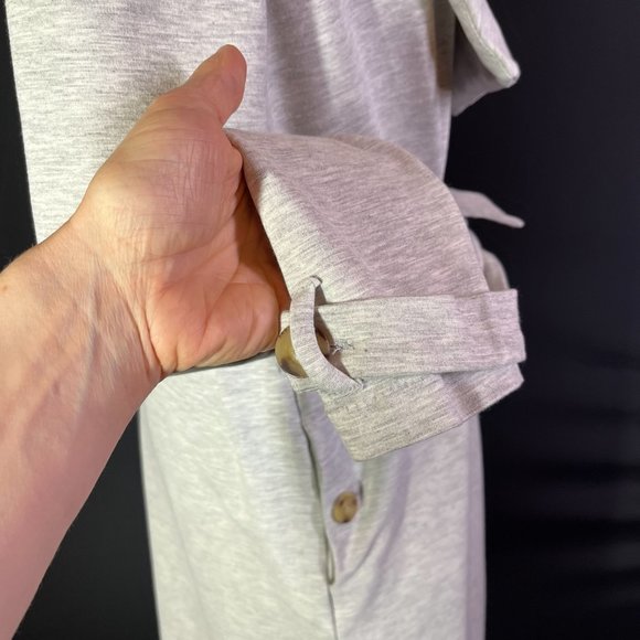 Gibsonlook Size M Heathered Grey Knit Cardigan Jacket Tie Waist - Picture 7 of 10